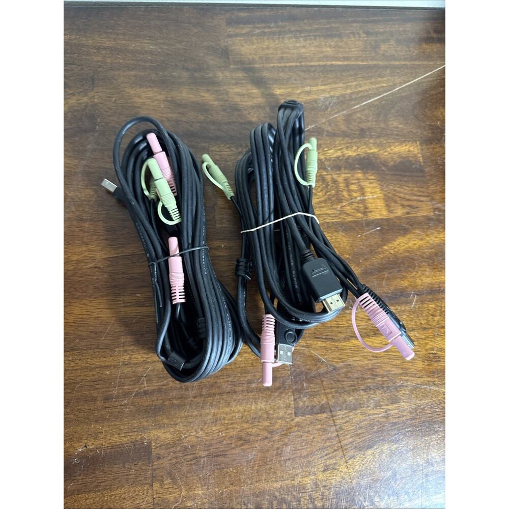 2x Startech 6FT 4-IN-1 USB Displayport KVM Switch Cable with Audio & Microphone